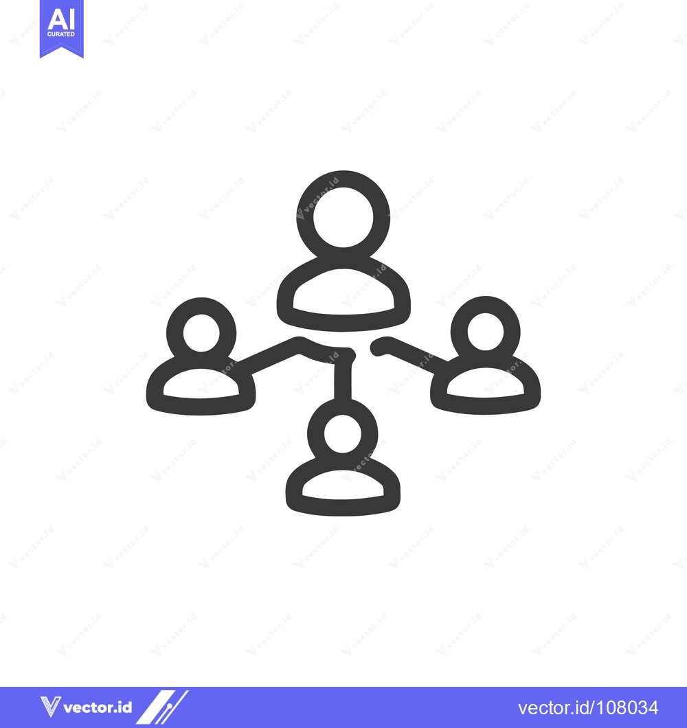Premium Vector dari Network of People: Minimalist Icon for Social Connection and Hierarchy