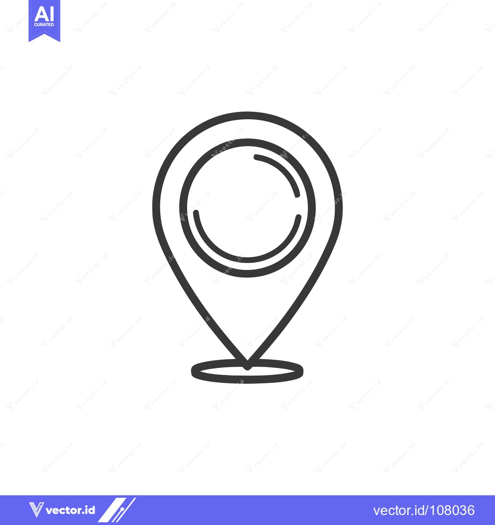 Premium Vector dari Minimalist Location Pin Icon with Concentric Circle Design on White Ba