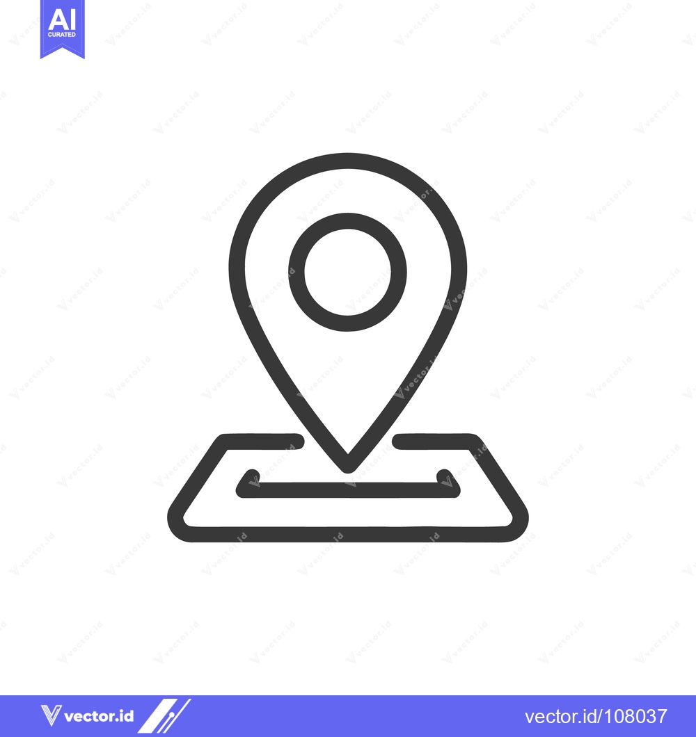 Premium Vector dari Minimalist Location Pin Icon on White Background, Navigation Symbol