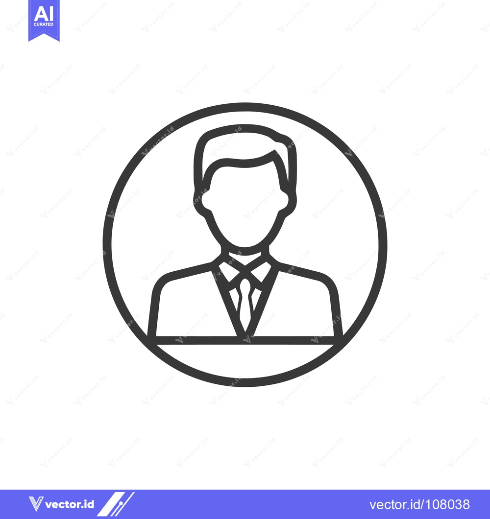 Premium Vector dari Minimalist Icon of a Faceless Businessman in Circle Frame