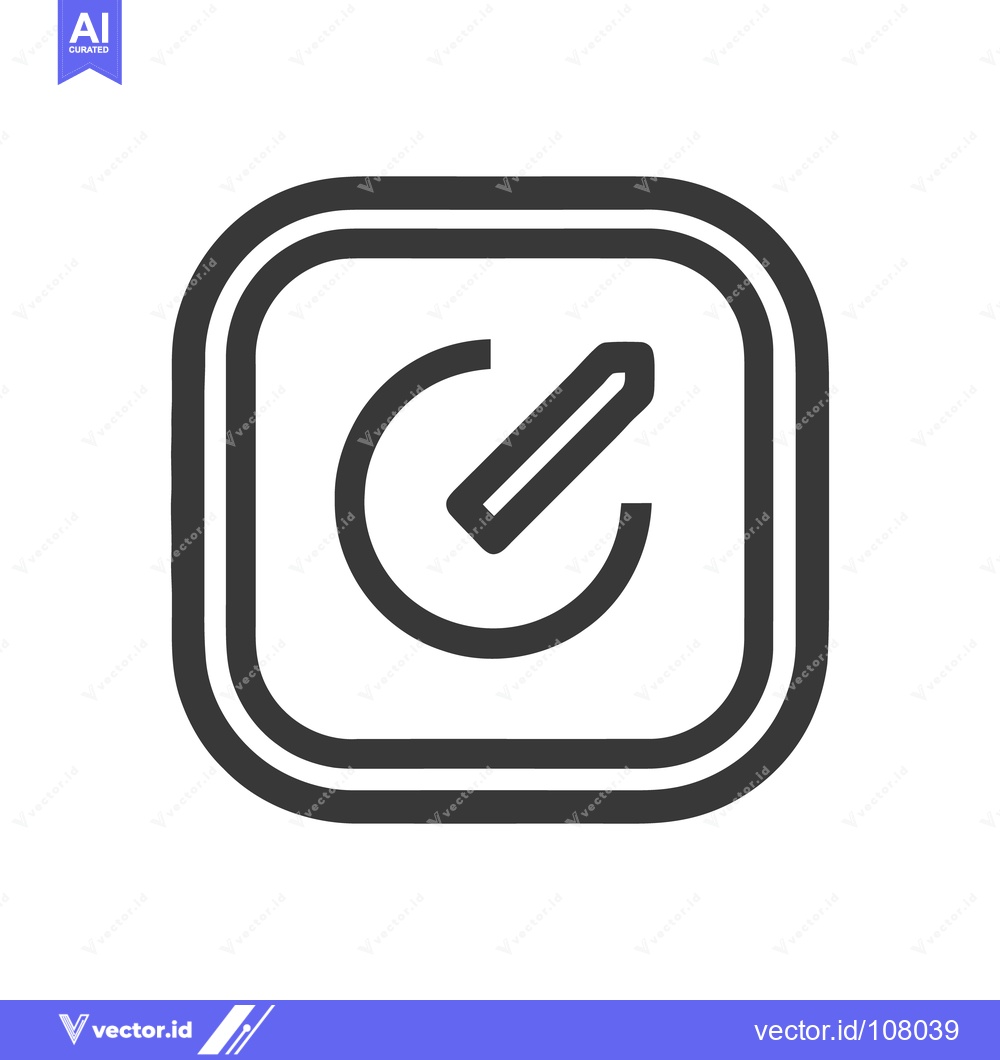Premium Vector dari Minimalist Power Button Icon in Double-Lined Rounded Square Frame