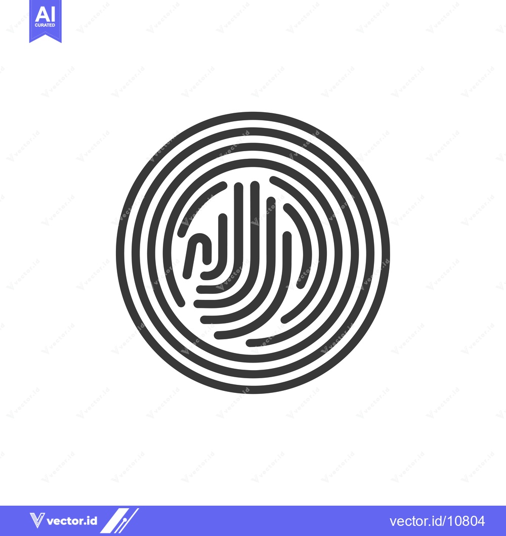 Premium Vector dari A Black and White Stylized Fingerprint Icon
