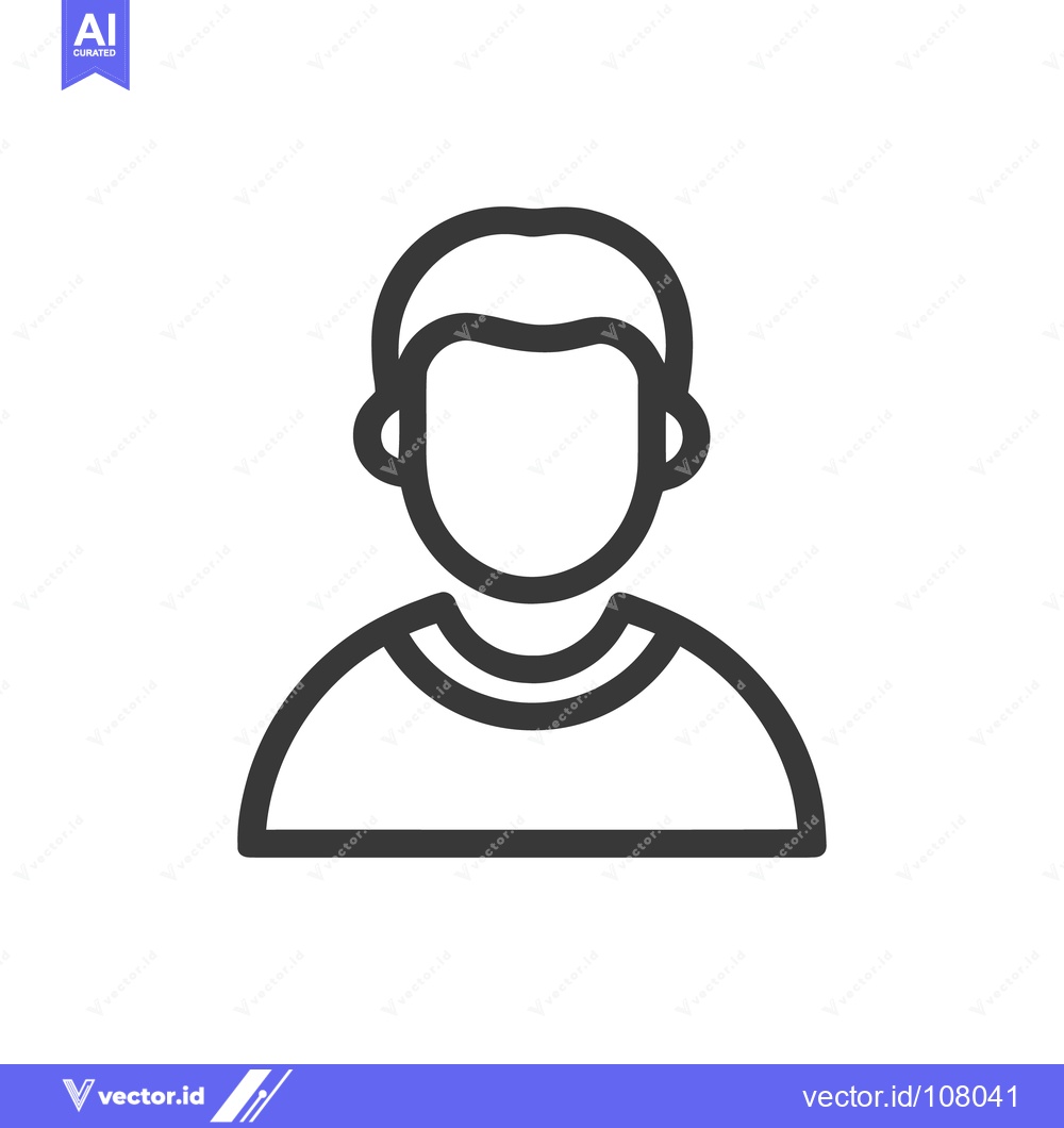 Premium Vector dari Minimalist Person Icon: Bold Outline, Faceless Figure, Clean Design