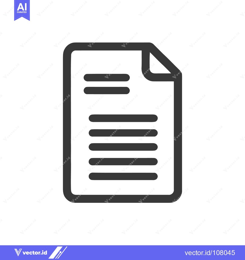 Premium Vector dari Simple Document Icon with Rounded Corners and Text Lines