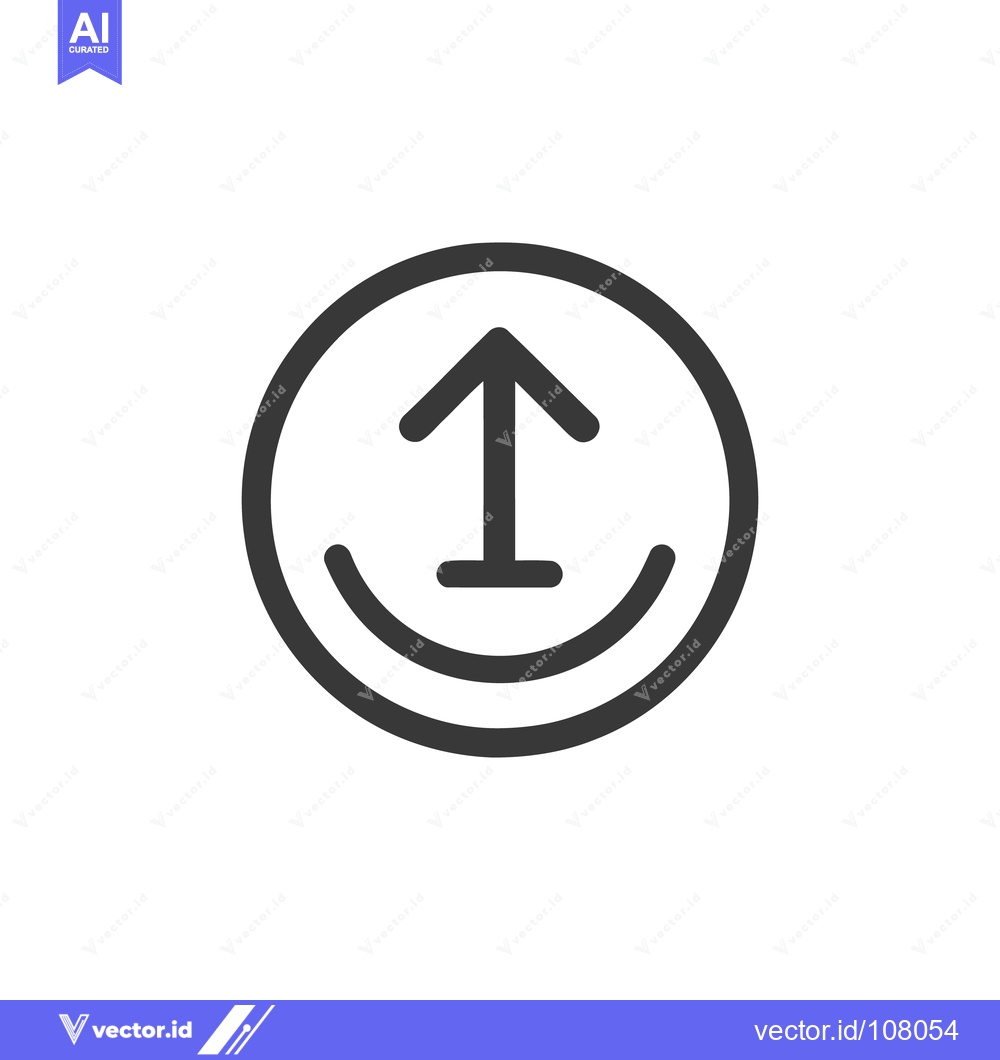 Premium Vector dari Upward Arrow in Circle with Smile: Minimalist Icon Design