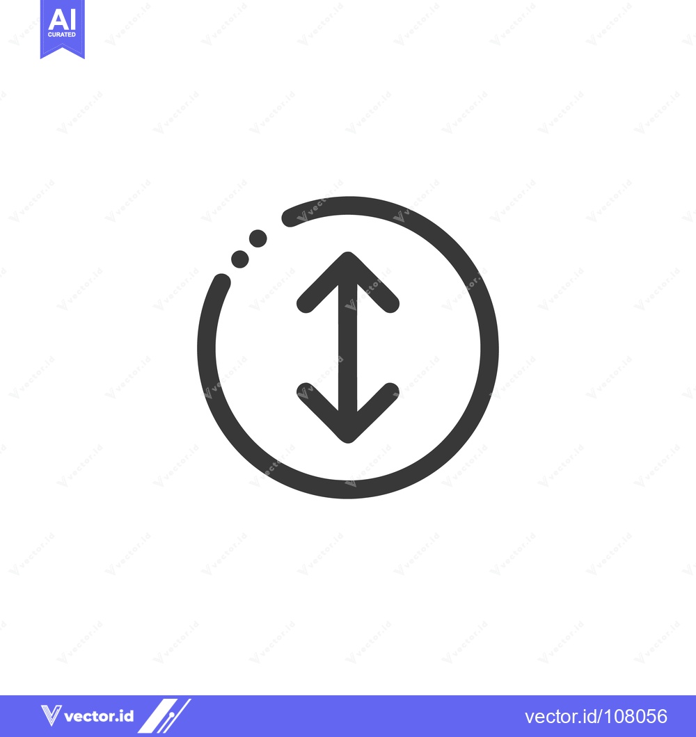 Premium Vector dari Circular Arrows Icon: Up and Down Movement, Modern Design, Gray on Whi