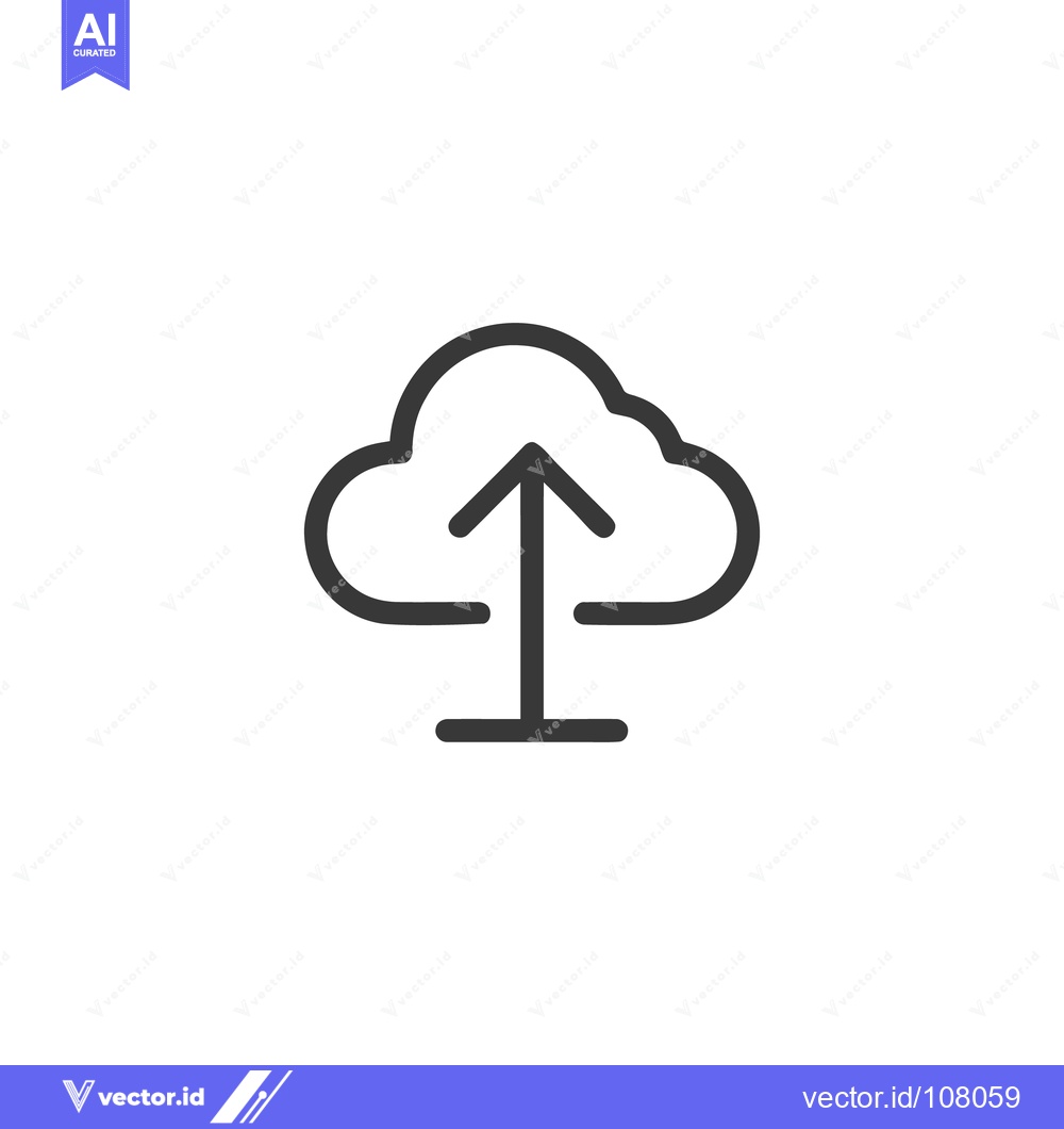 Premium Vector dari Minimalist Cloud Upload Icon: Clean, Modern Design for Data Transfer