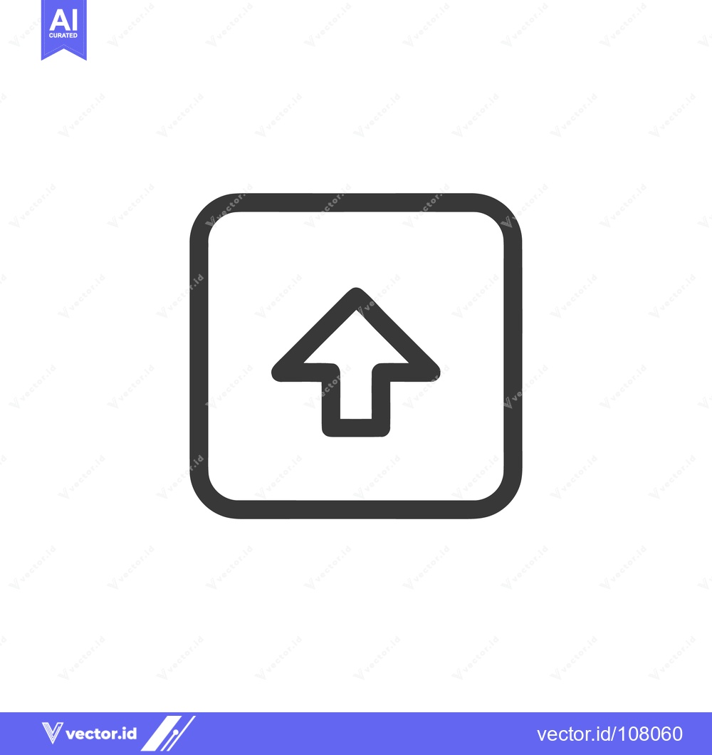 Premium Vector of Upload Icon: Bold Arrow Ascending from Rounded Square, Minimalist Desi