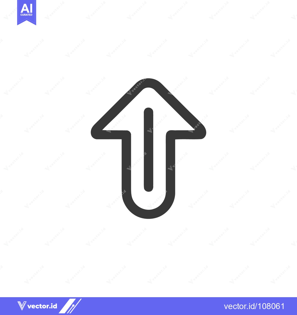 Premium Vector dari Bold Upward Arrow Icon with Rounded Edges on White Background