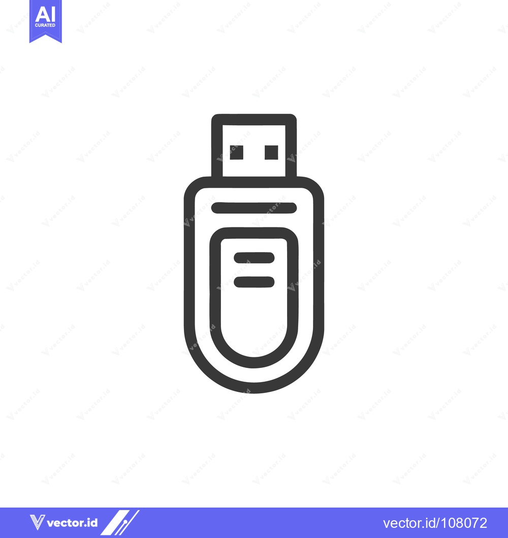Premium Vector dari Minimalist USB Drive Icon: Clean, Modern Data Storage Symbol
