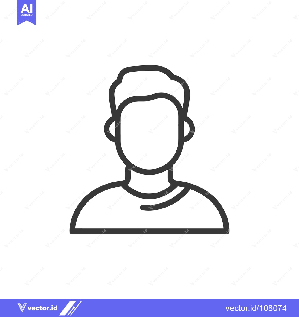 Premium Vector of Minimalist Man Icon: Faceless Portrait with Clean Lines and Modern Des