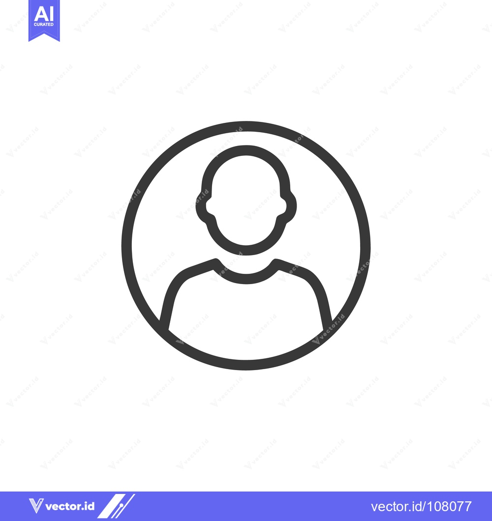 Premium Vector of Minimalist User Icon: Simple Outline of Person in Circle