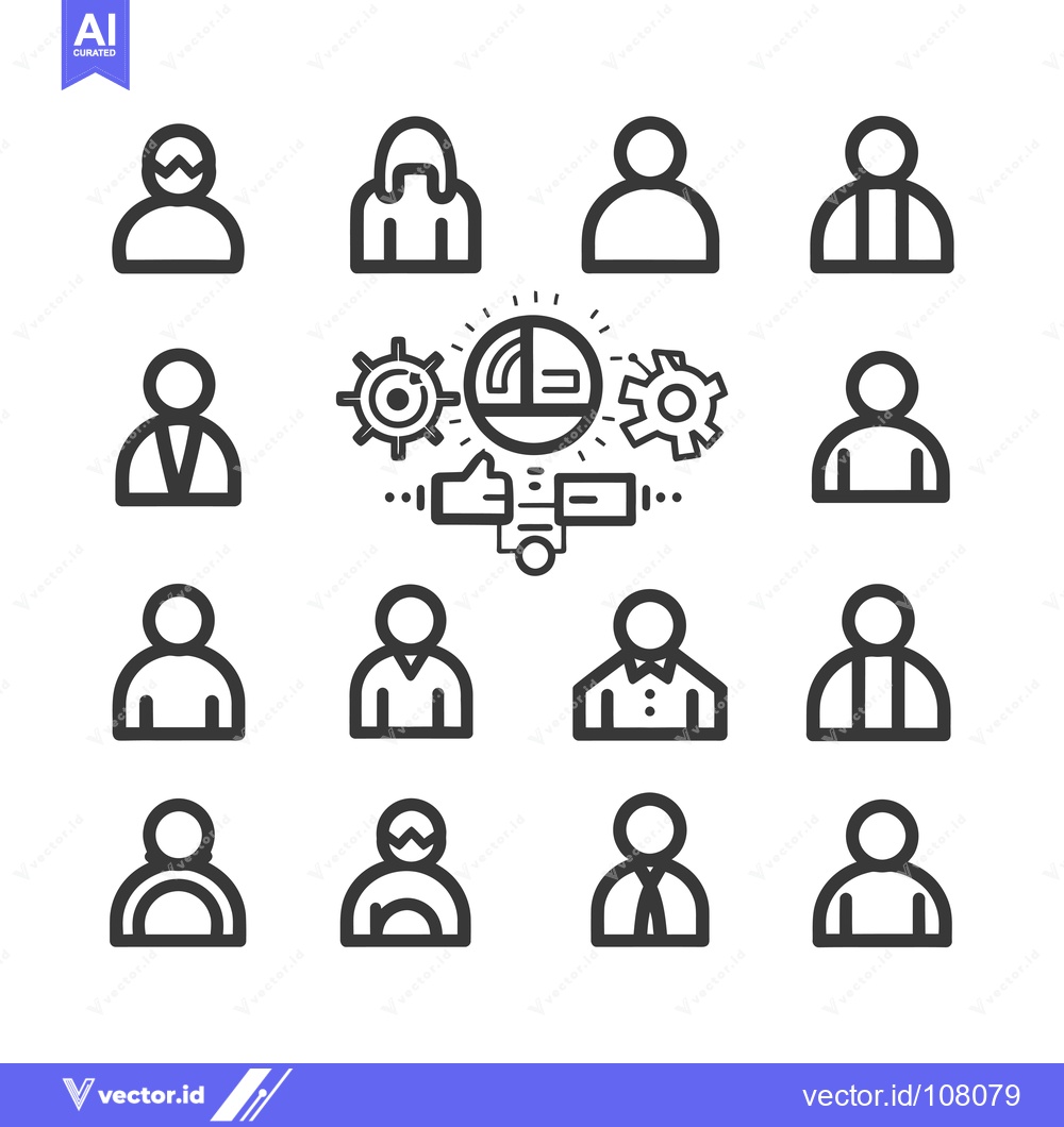 Premium Vector dari User Interface Icons Featuring People and Productivity Elements