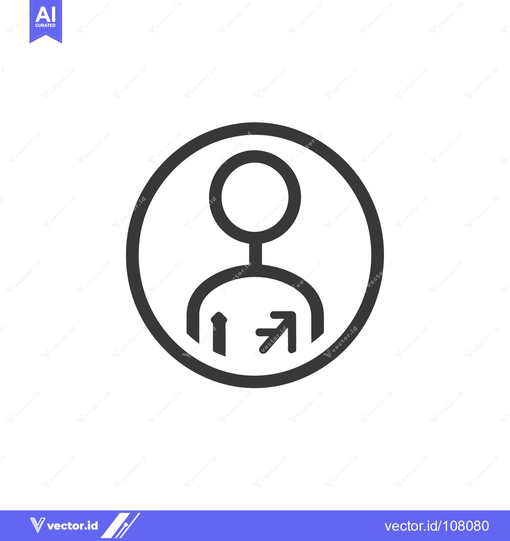 Premium Vector dari User Profile Icon with Up and Right Arrow