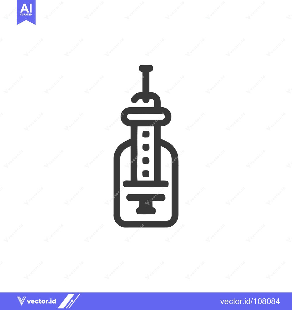 Premium Vector of Minimalist Icon of a Vintage Perfume Bottle with Stopper Detail