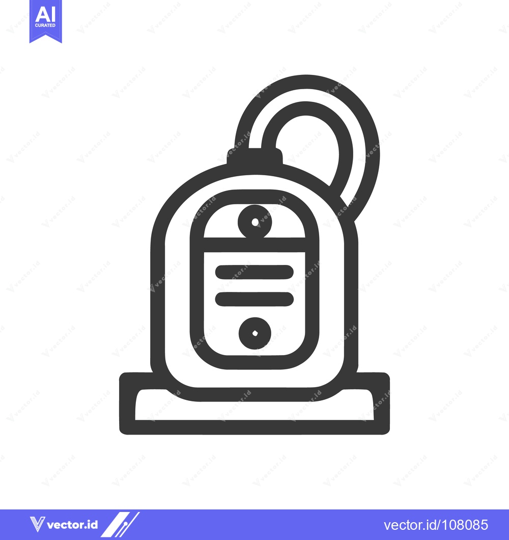 Premium Vector of Minimalist Vacuum Cleaner Icon with Bold Outline and Simple Design