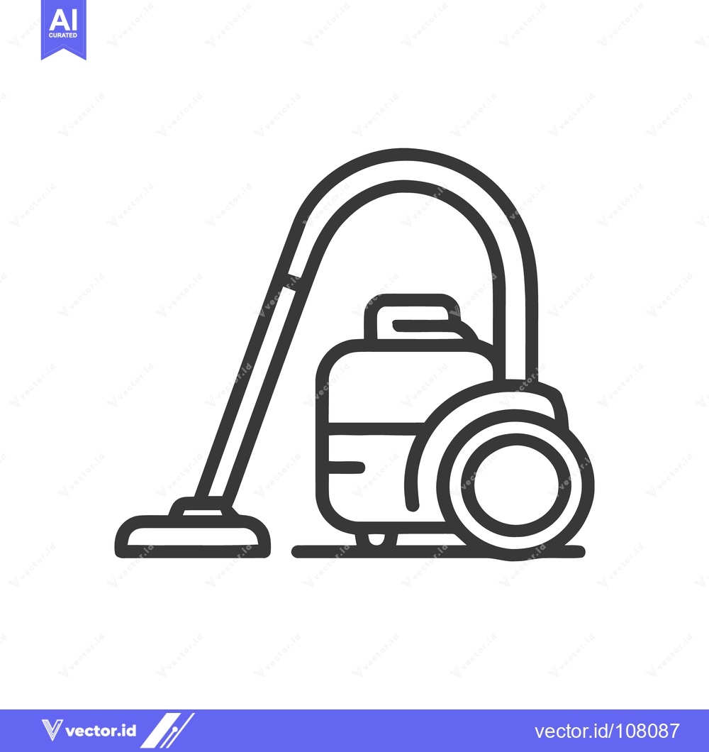 Premium Vector dari Minimalist Vacuum Cleaner Icon: Modern Line Art Illustration on White
