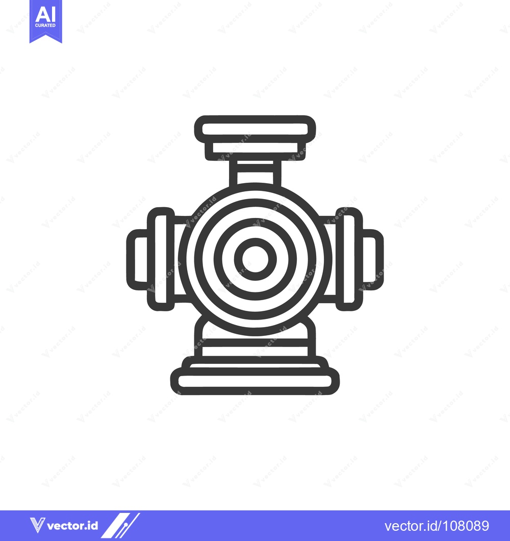 Premium Vector dari Minimalist Line Art: Fire Hydrant Icon on White Background