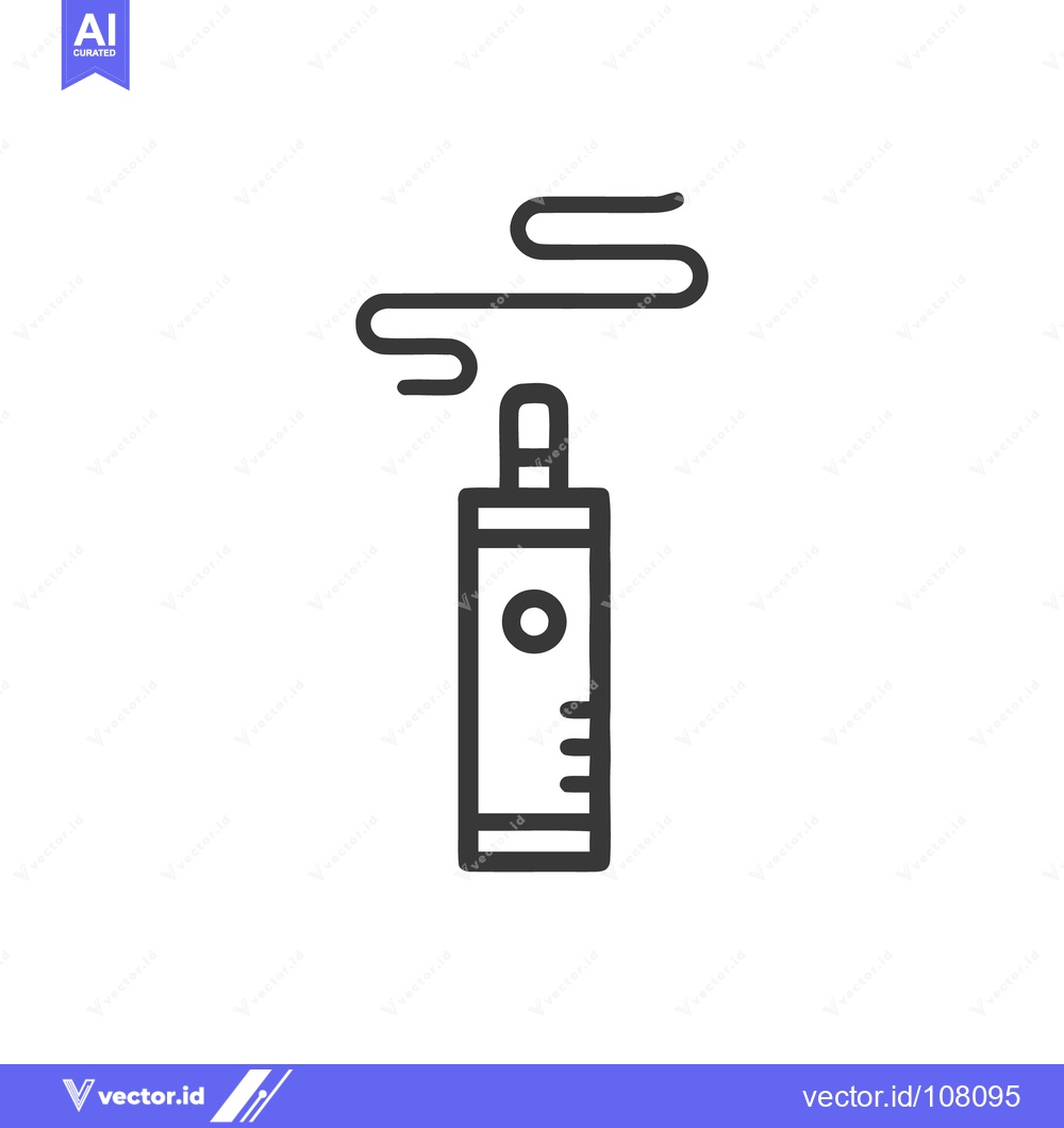 Premium Vector dari Minimalist Vape Pen Icon with Smoke Trail on White Background