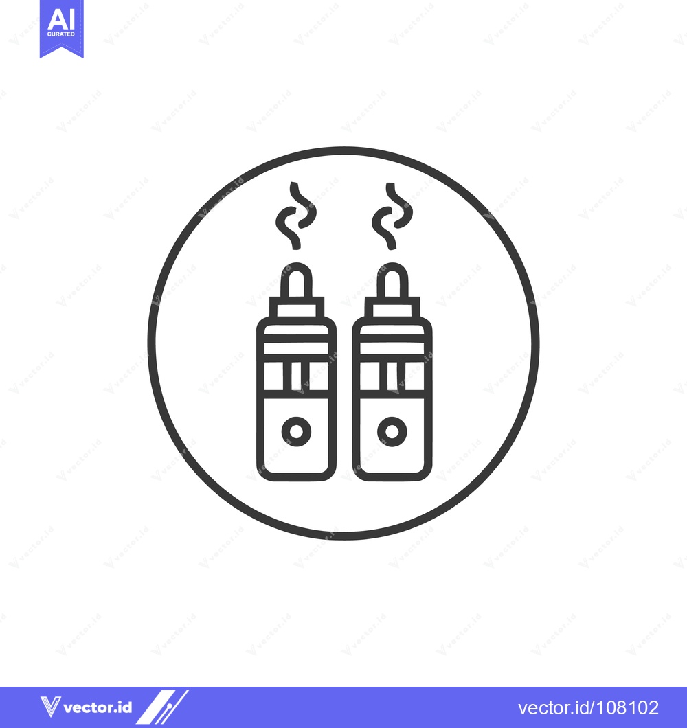 Premium Vector dari Two Vapes in a Circle: Minimalist Line Art Illustration on White Backg