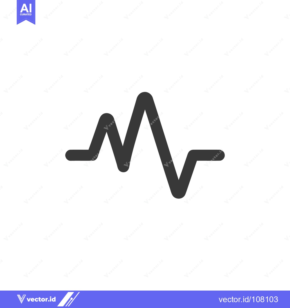Premium Vector dari Minimalist Heartbeat Line Icon in Dark Gray on White Background