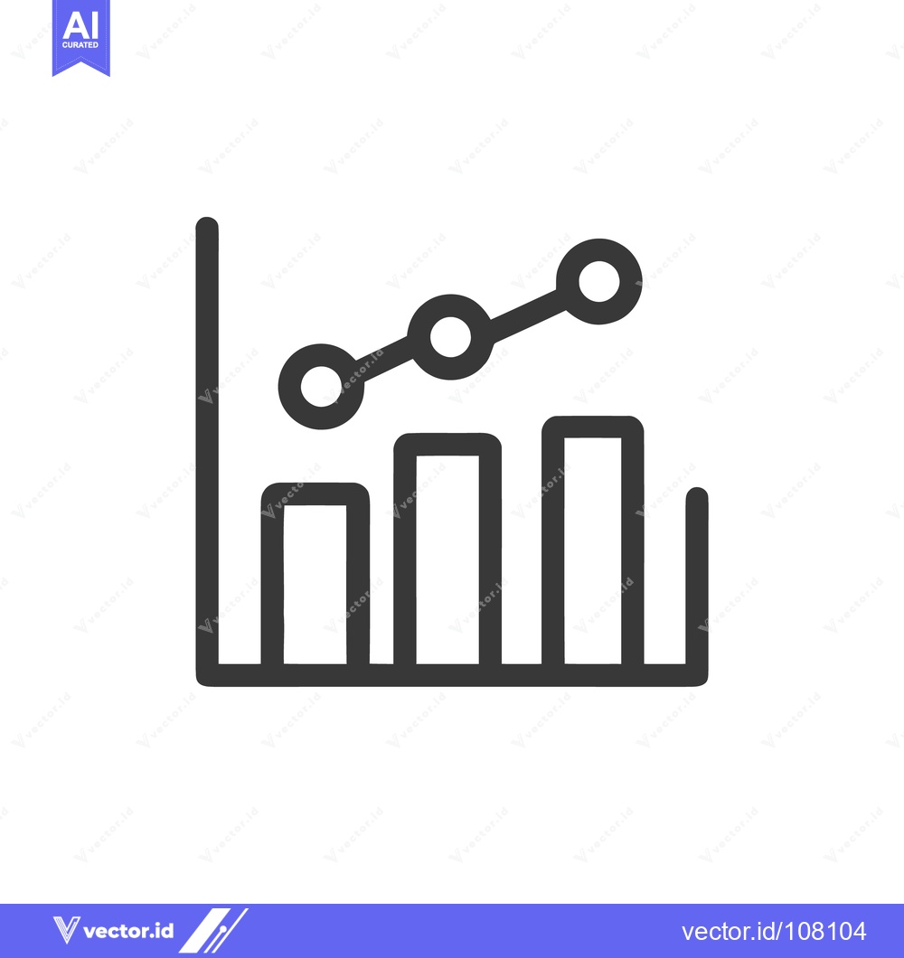 Premium Vector dari Ascending Bar Graph with Trend Line Icon, Business Growth Concept