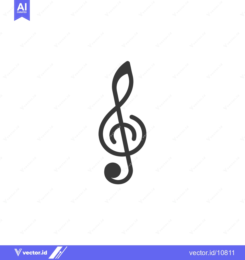 Premium Vector dari A Black and White Treble Clef Icon