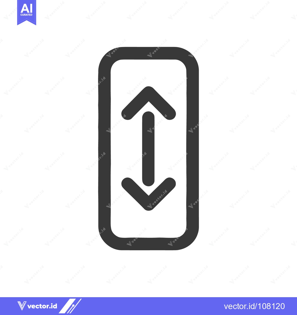 Premium Vector dari Vertical Arrows Inside Rounded Rectangle: Up and Down Movement Symbol