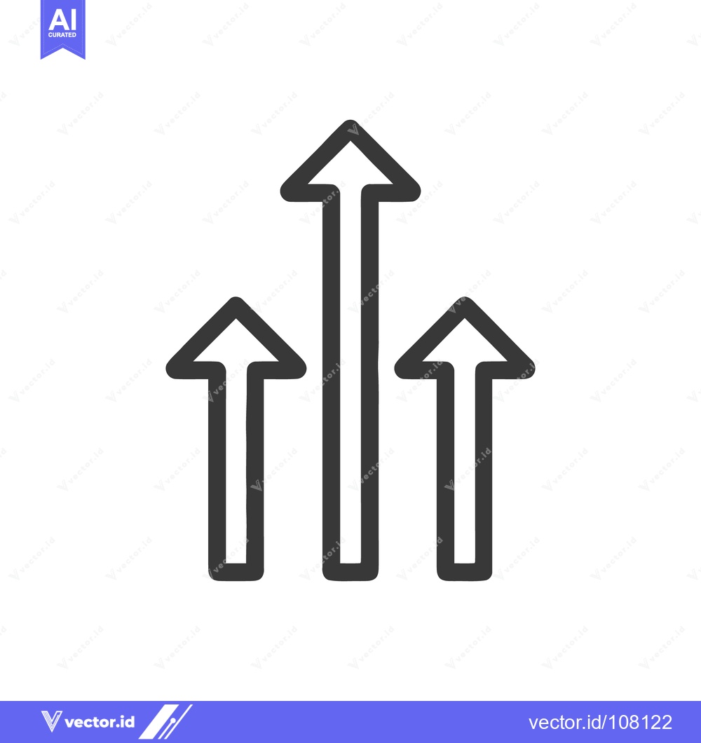 Premium Vector of Ascending Arrows: Growth and Progress Icon in Minimalist Style