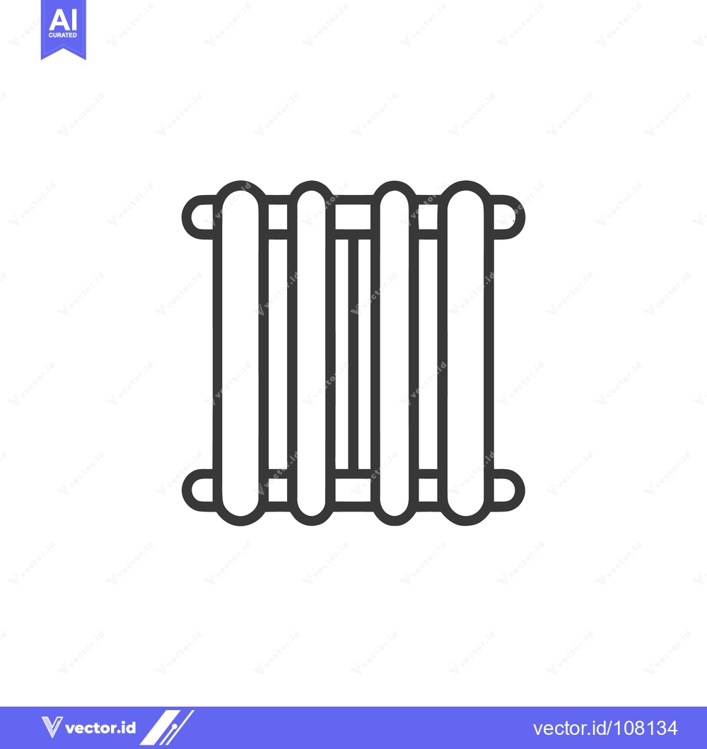 Premium Vector of Minimalist Radiator Icon: Clean Line Art for Heating Systems