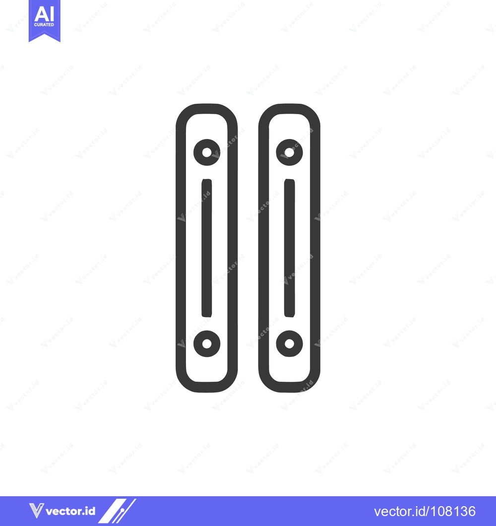 Premium Vector dari Minimalist Pause Symbol: Two Vertical Bars with Circles, Isolated on W