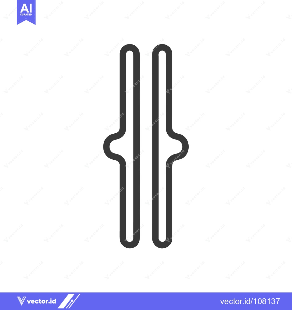 Premium Vector dari Minimalist Parallel Lines with Rounded Ends, Abstract Graphic Design E