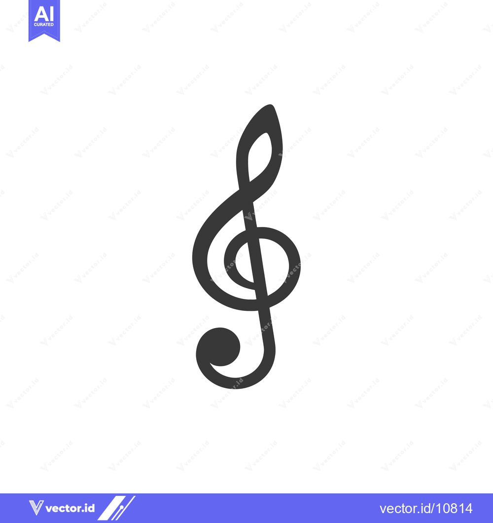 Premium Vector dari A Black and White Treble Clef Symbol
