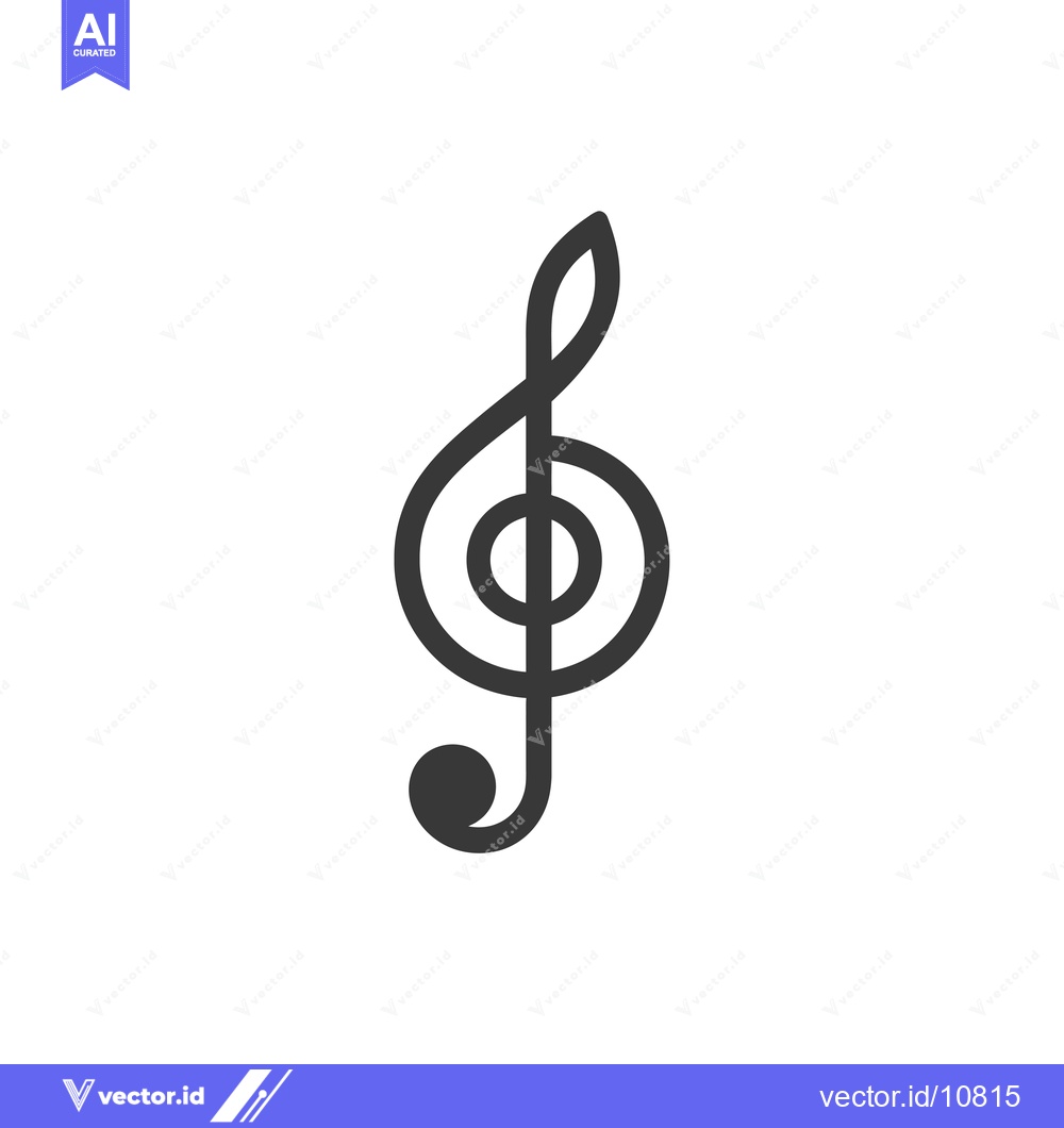Premium Vector dari A Black and White Treble Clef Symbol