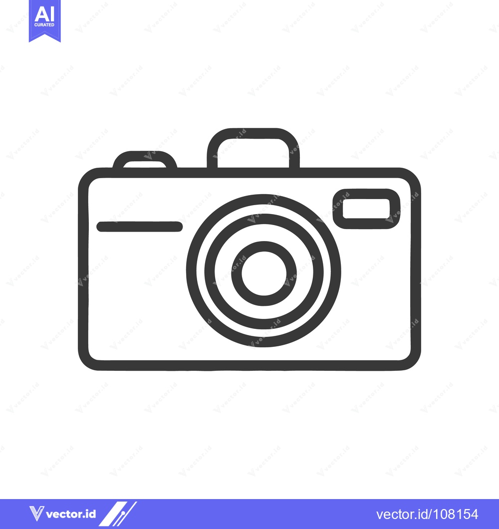 Premium Vector dari Minimalist Camera Icon: Bold Outline, Photography Symbol, Modern Desig