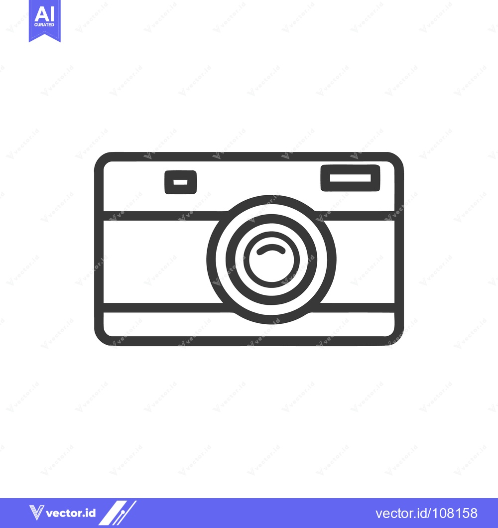 Premium Vector of Minimalist Camera Icon: Clean Line Art Design on White Background