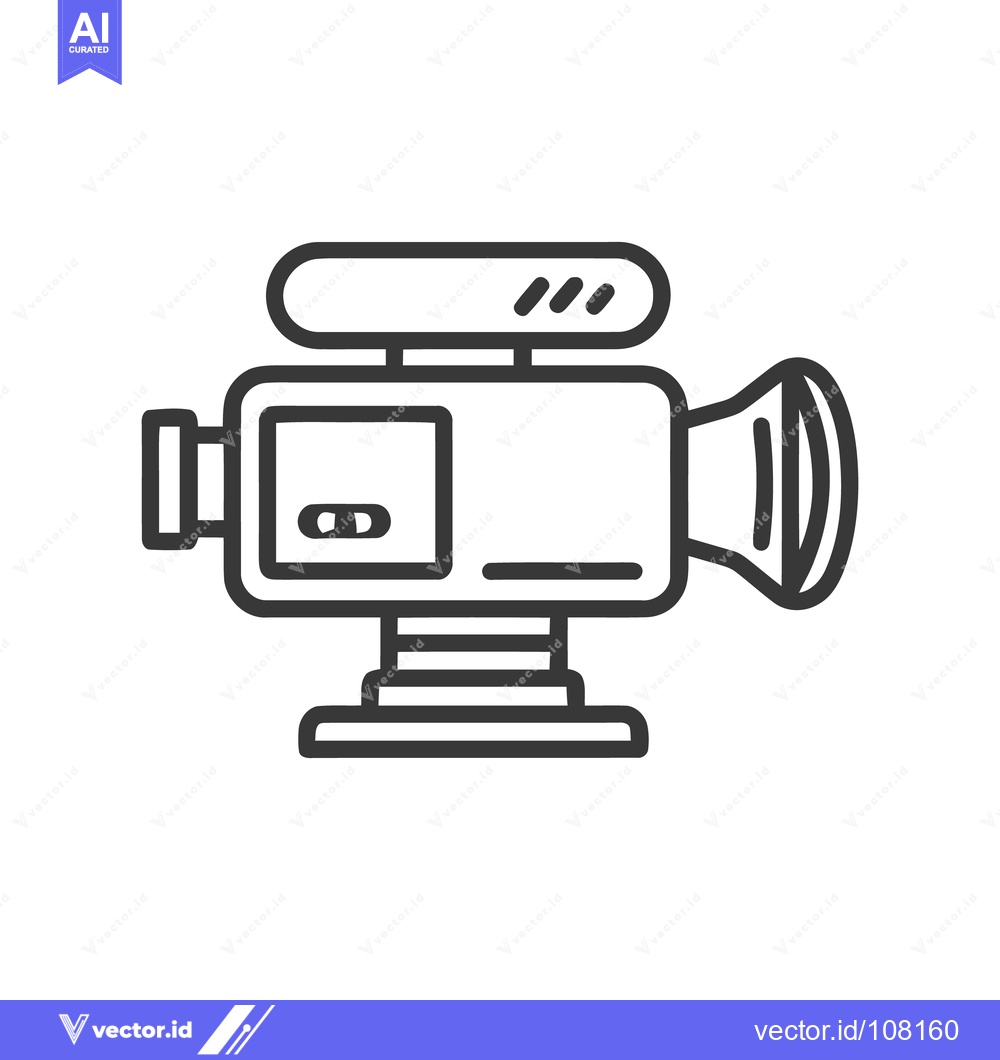 Premium Vector dari Retro Camcorder Icon: Vintage Video Recording Device Symbol