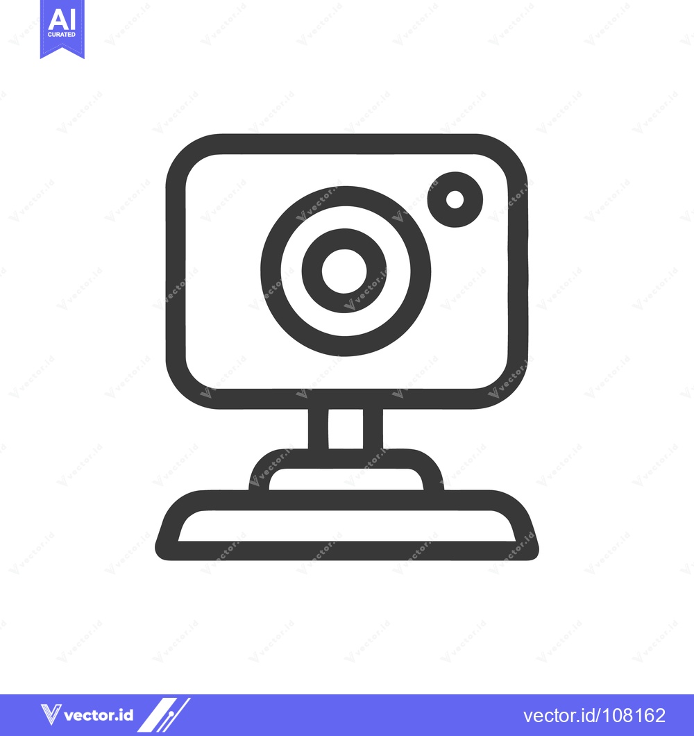Premium Vector dari Webcam Icon: Simple, Bold Line Art for Digital Communication