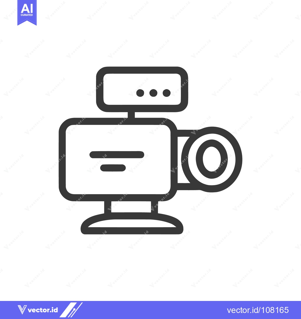 Premium Vector of Minimalist Camera Icon: Bold Outline, Modern Design, White Background