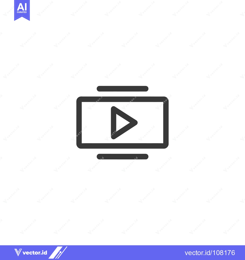 Premium Vector dari Video Player with Play Button Icon