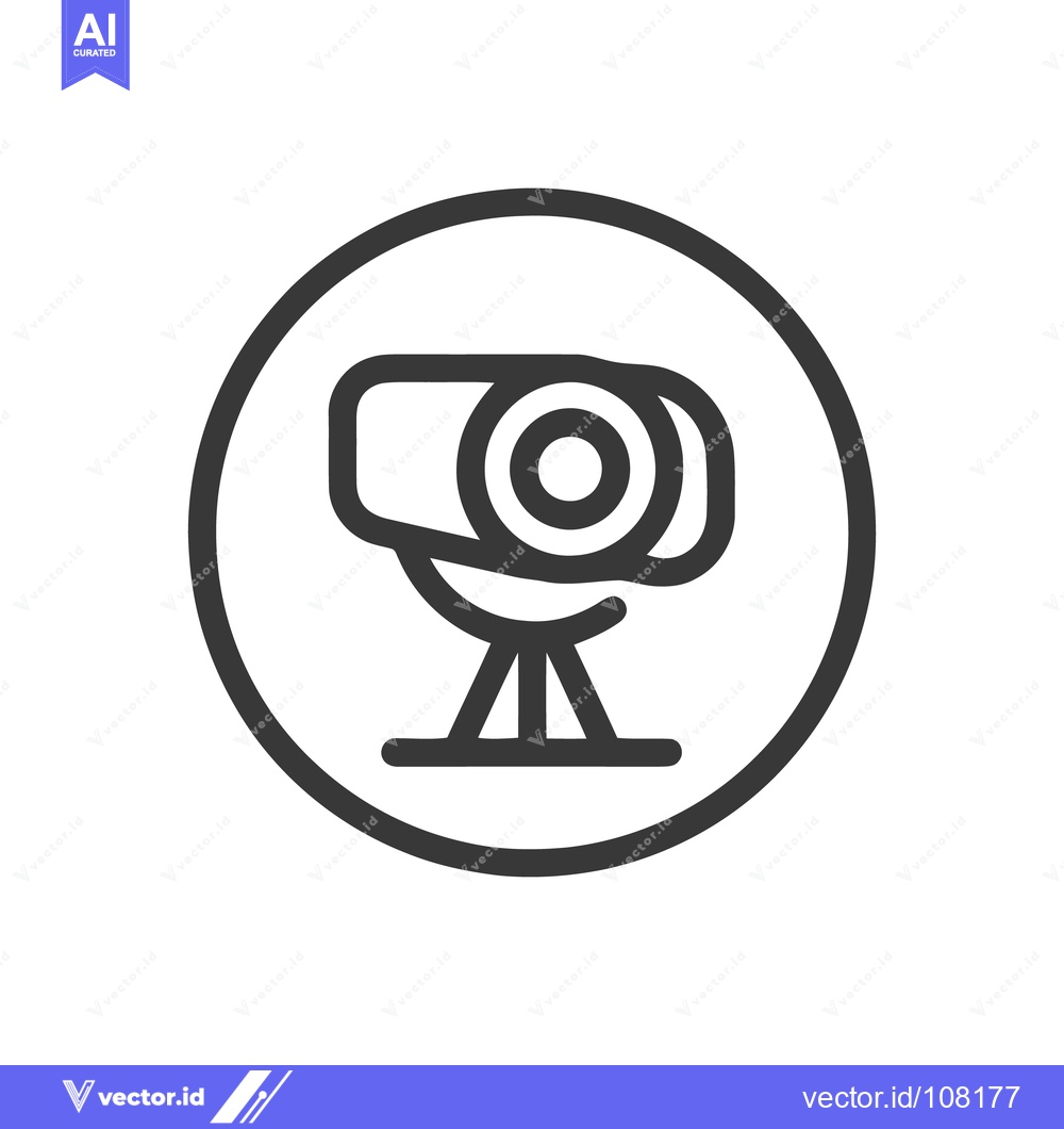 Premium Vector dari Projector Icon: Modern Minimalist Design in Circular Frame, Dark Gray