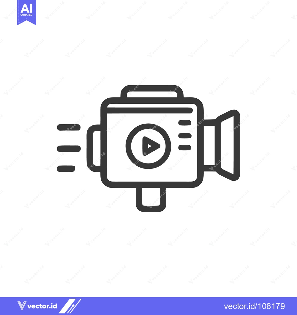 Premium Vector of Action Camera Icon: Sleek Line Art for Adventure and Recording