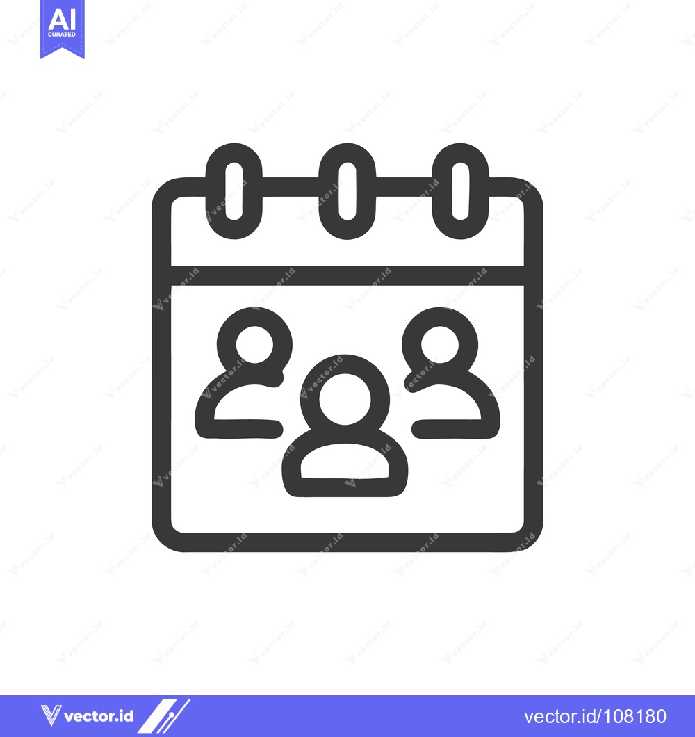 Premium Vector dari Team Meeting Calendar Icon: Schedule Collaboration and Group Events