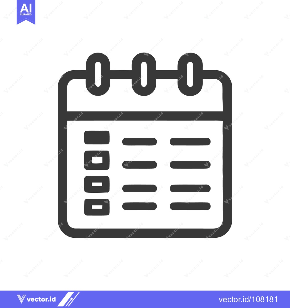 Premium Vector dari Minimalist Calendar Icon: Dark Gray Schedule on White Background