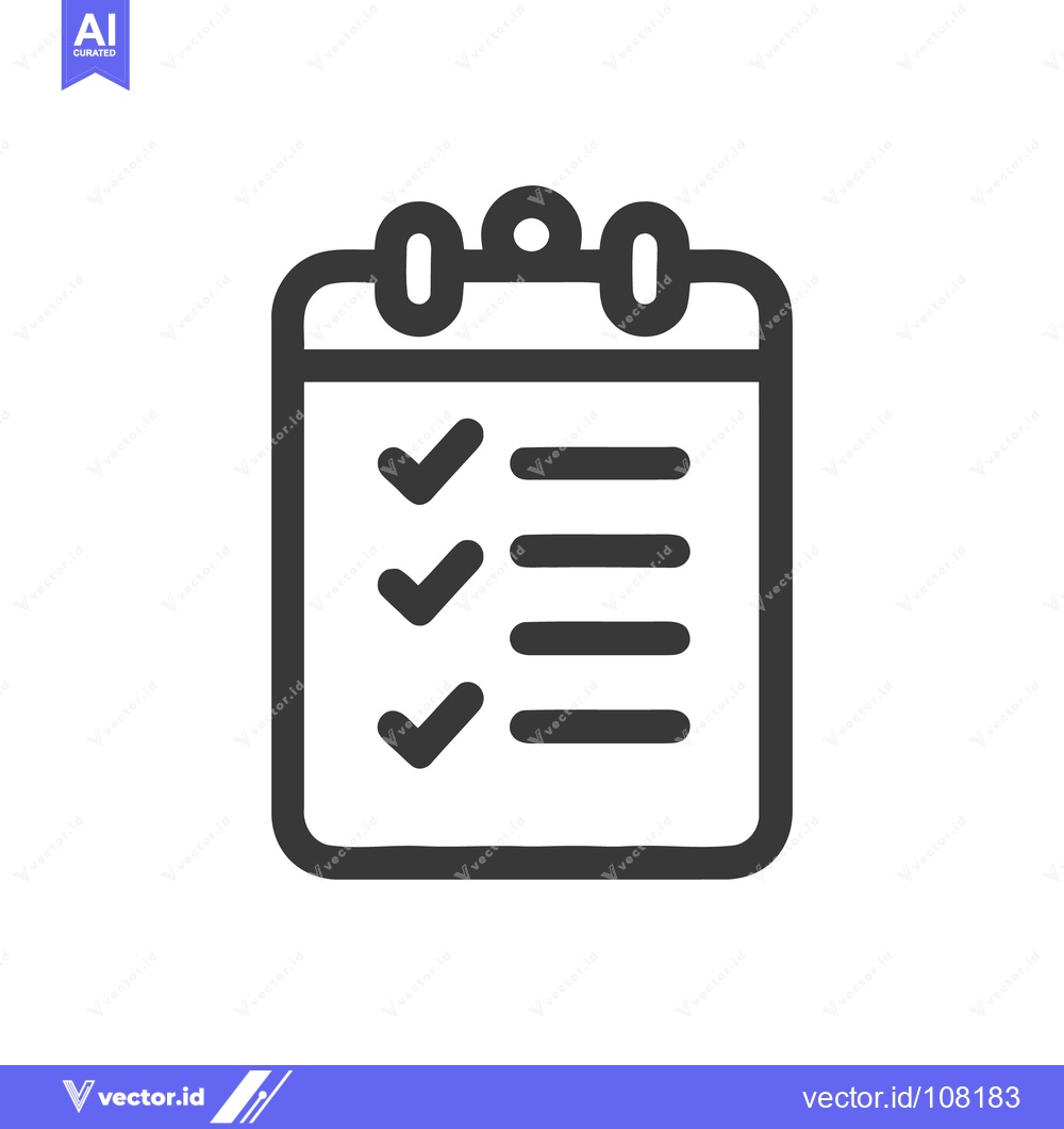 Premium Vector dari Minimalist Checklist Icon with Checkmarks and Lines on White Backgroun