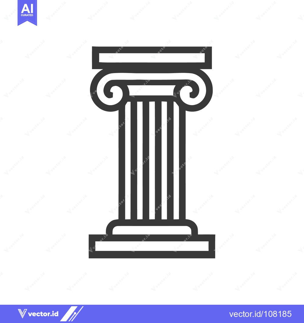 Premium Vector dari Iconic Doric Column: Simple, Bold, Architectural Symbolism in Minimali
