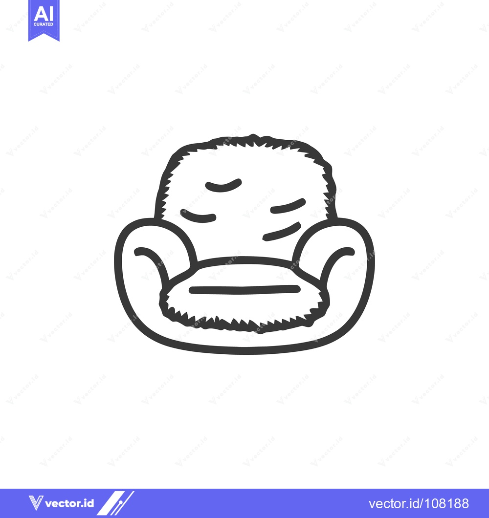 Premium Vector of Cozy Armchair Line Art: Minimalist Comfort Illustration on White Backg