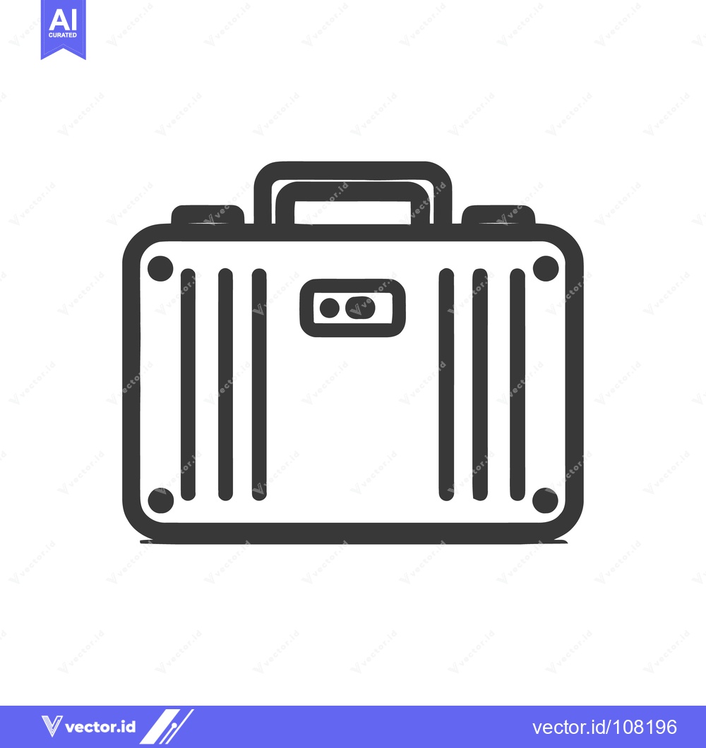 Premium Vector of Minimalist Briefcase Icon: Bold Outline, Modern Design, Business Symbo