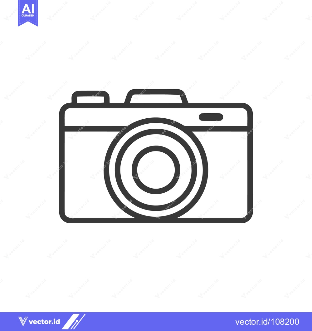 Premium Vector dari Minimalist Camera Icon: Clean Line Art for Photography Concepts