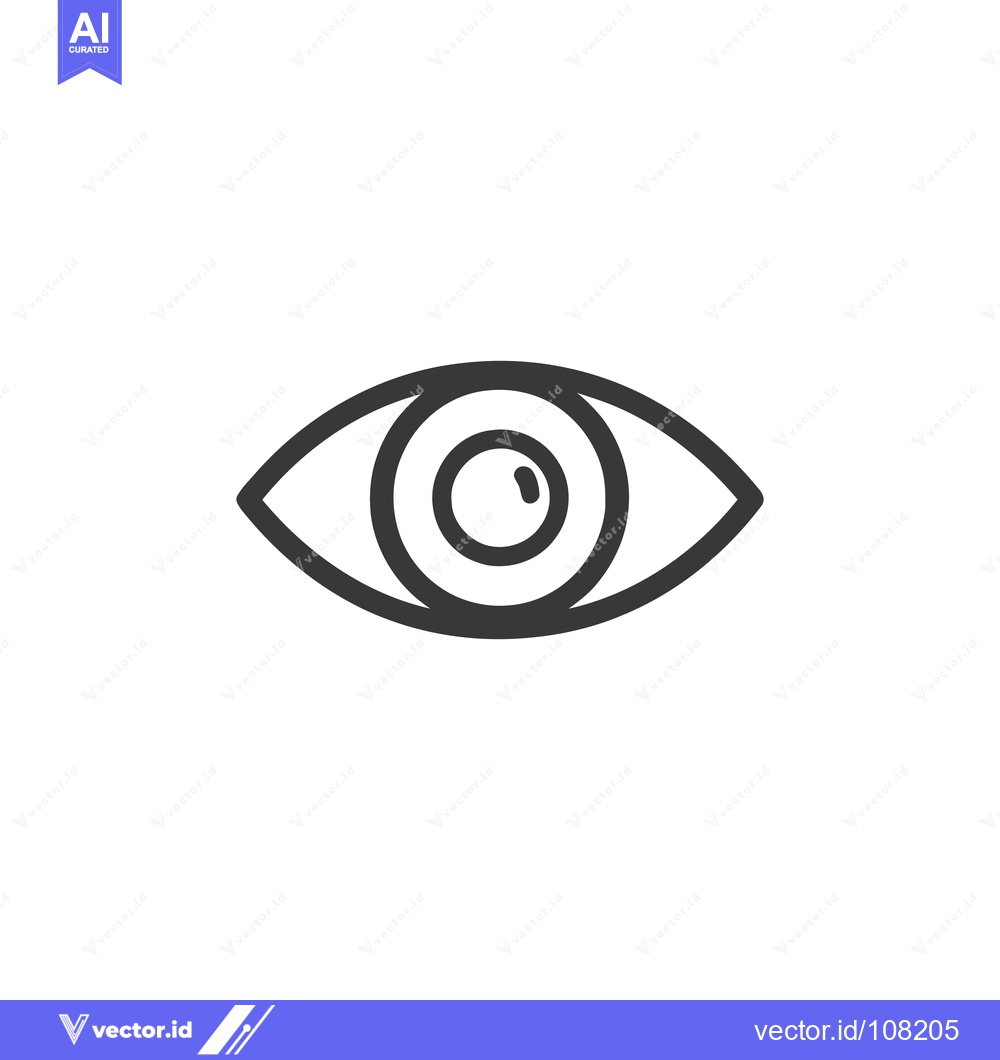 Premium Vector of Minimalist Eye Icon: Vision, Perception, and Clarity Symbol